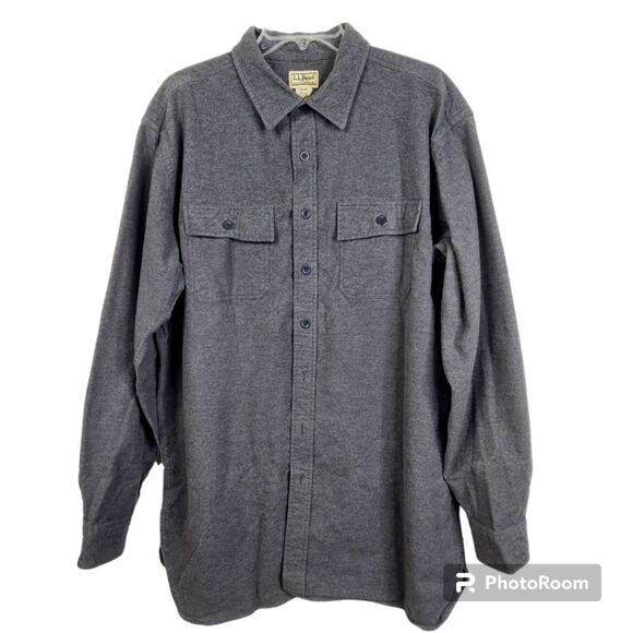 L.L. Bean Mens Long Sleeve Full Button Down Double Pocket Shacket Size XL-T - Picture 1 of 5